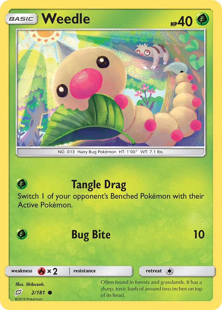 Weedle (2/181) [Sun & Moon: Team Up] Reverse Holofoil