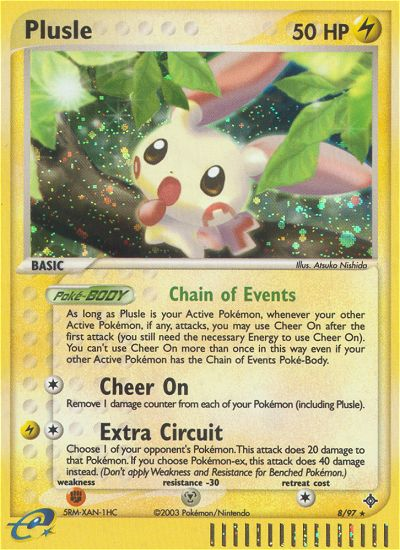 Plusle (8/97) [EX: Dragon] Reverse Holofoil