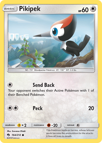 Pikipek (164/214) [Sun & Moon: Lost Thunder] Reverse Holofoil
