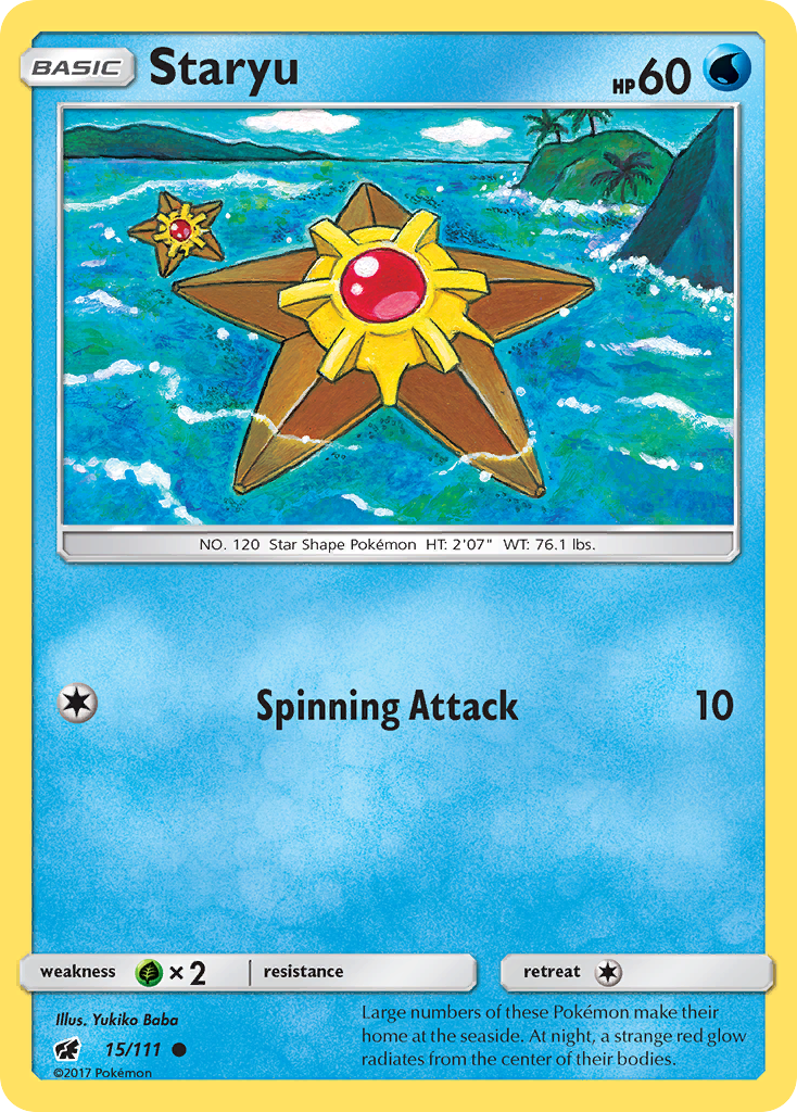 Staryu (15/111) [Sun & Moon: Crimson Invasion] Reverse Holofoil