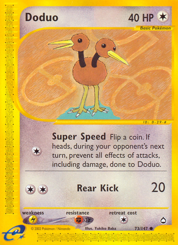 Doduo (73/147) [Aquapolis] Reverse Holofoil