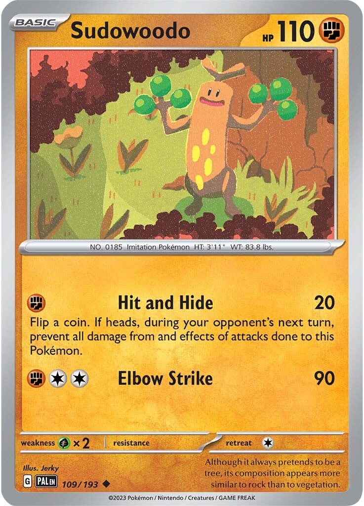 Sudowoodo (109/193) [Scarlet & Violet: Paldea Evolved] Reverse Holofoil