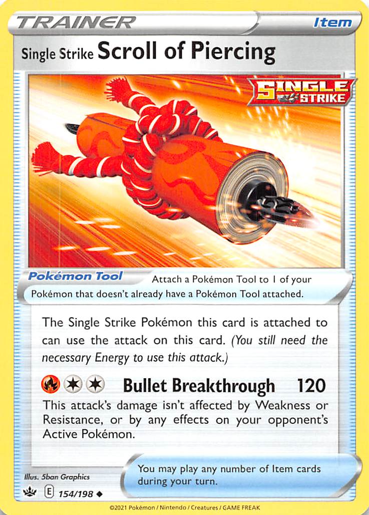 Single Strike Scroll of Piercing (154/198) [Sword & Shield: Chilling Reign] Reverse Holofoil
