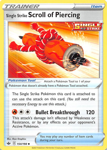 Single Strike Scroll of Piercing (154/198) [Sword & Shield: Chilling Reign] Reverse Holofoil