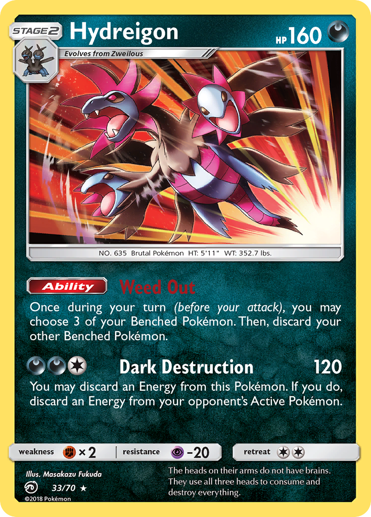 Hydreigon (33/70) [Sun & Moon: Dragon Majesty] Reverse Holofoil