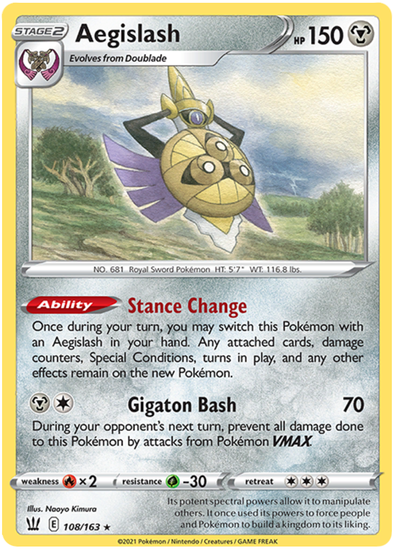 Aegislash (108/163) [Sword & Shield: Battle Styles] Reverse Holofoil