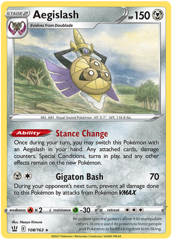 Aegislash (108/163) [Sword & Shield: Battle Styles] Reverse Holofoil