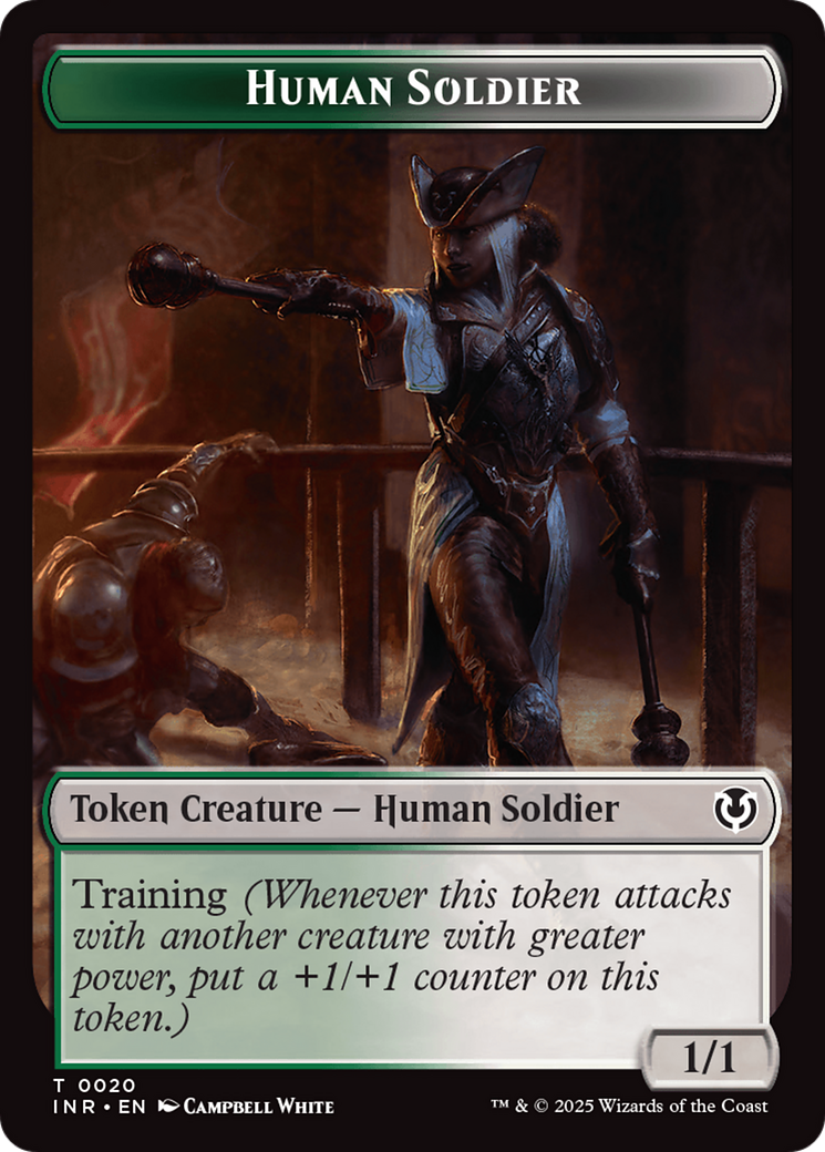 Human Soldier (0020) // Emblem - Tamiyo, Field Researcher Double-Sided Token [Innistrad Remastered Tokens] Foil