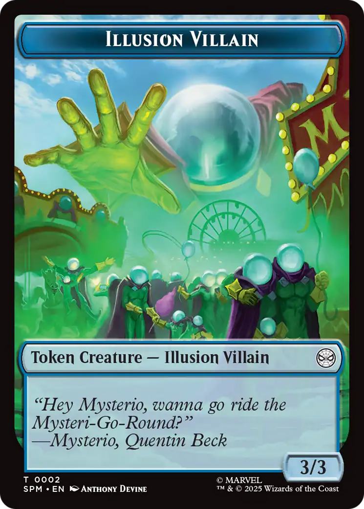 Spider // Illusion Villain Double-Sided Token [Marvel's Spider-Man Tokens] Foil