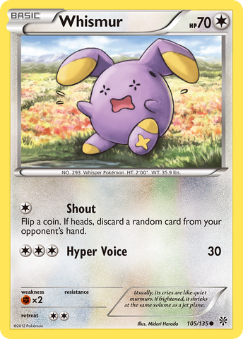 Whismur (105/135) [Black & White: Plasma Storm] Reverse Holofoil