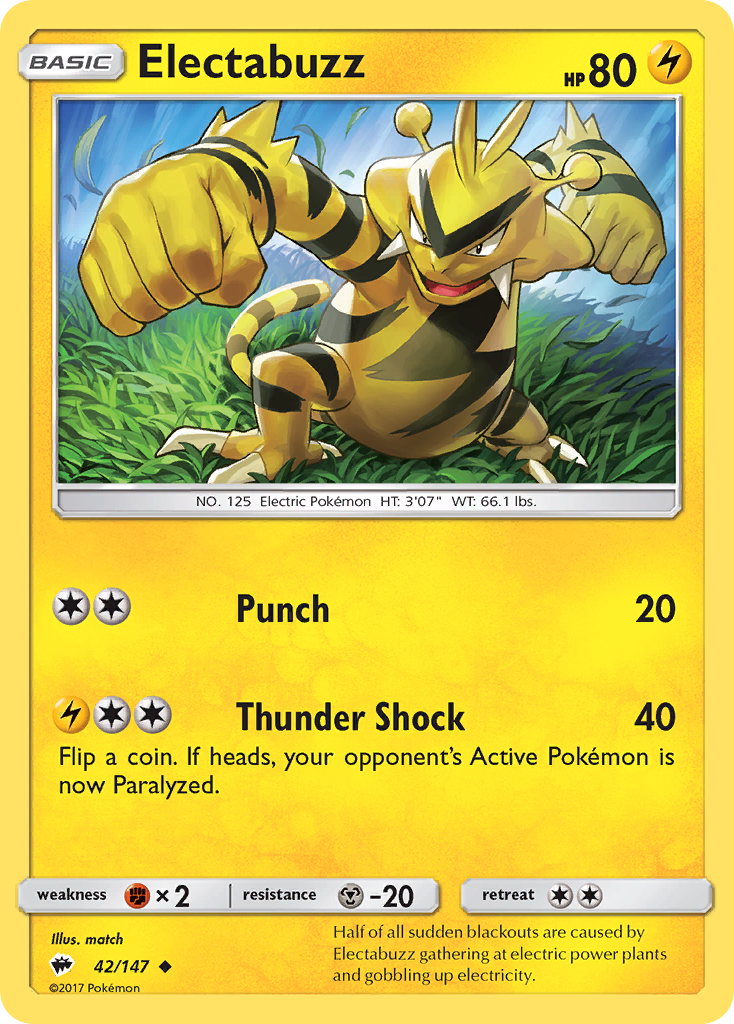 Electabuzz (42/147) [Sun & Moon: Burning Shadows] Reverse Holofoil