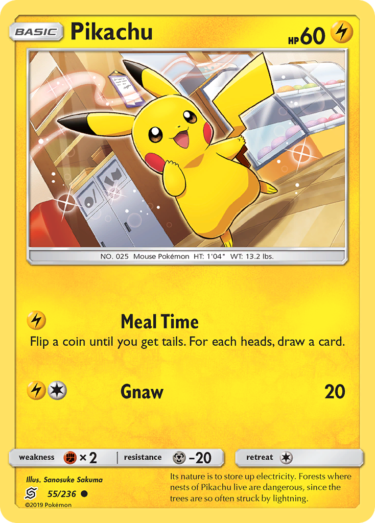 Pikachu (55/236) [Sun & Moon: Unified Minds] Reverse Holofoil