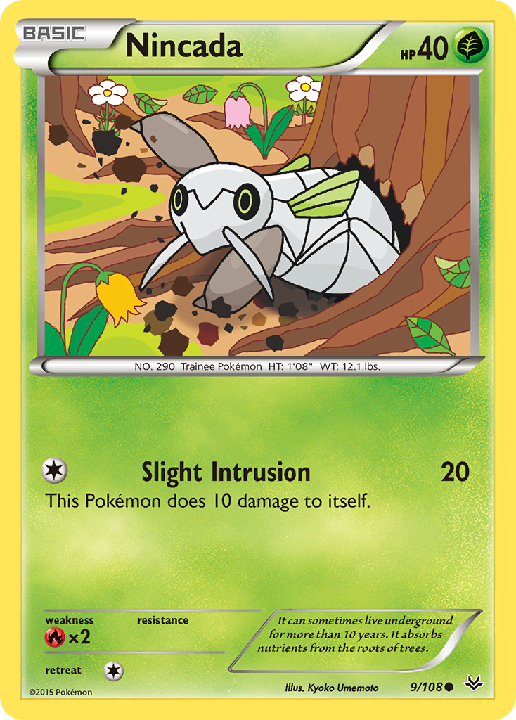 Nincada (9/108) [XY: Roaring Skies] Reverse Holofoil