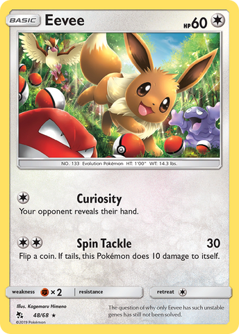 Eevee (48/68) [Sun & Moon: Hidden Fates] Reverse Holofoil