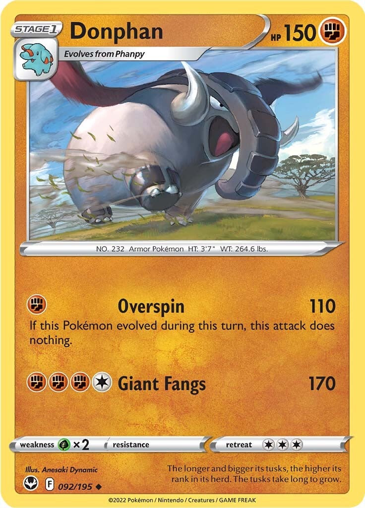 Donphan (092/195) [Sword & Shield: Silver Tempest] Reverse Holofoil