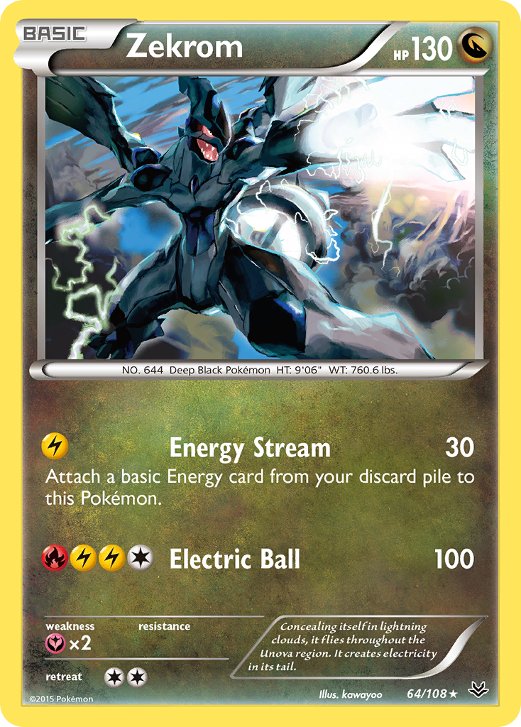 Zekrom (64/108) [XY: Roaring Skies] Reverse Holofoil