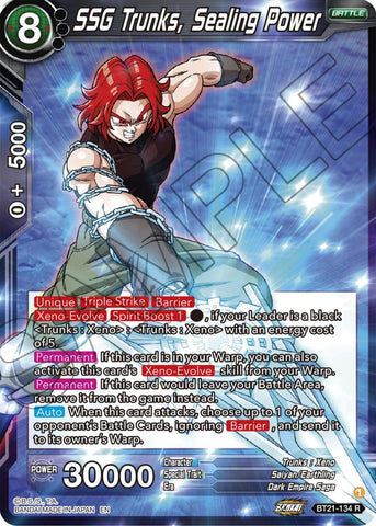 SSG Trunks, Sealing Power (BT21-134) [Wild Resurgence] Parallel Foil