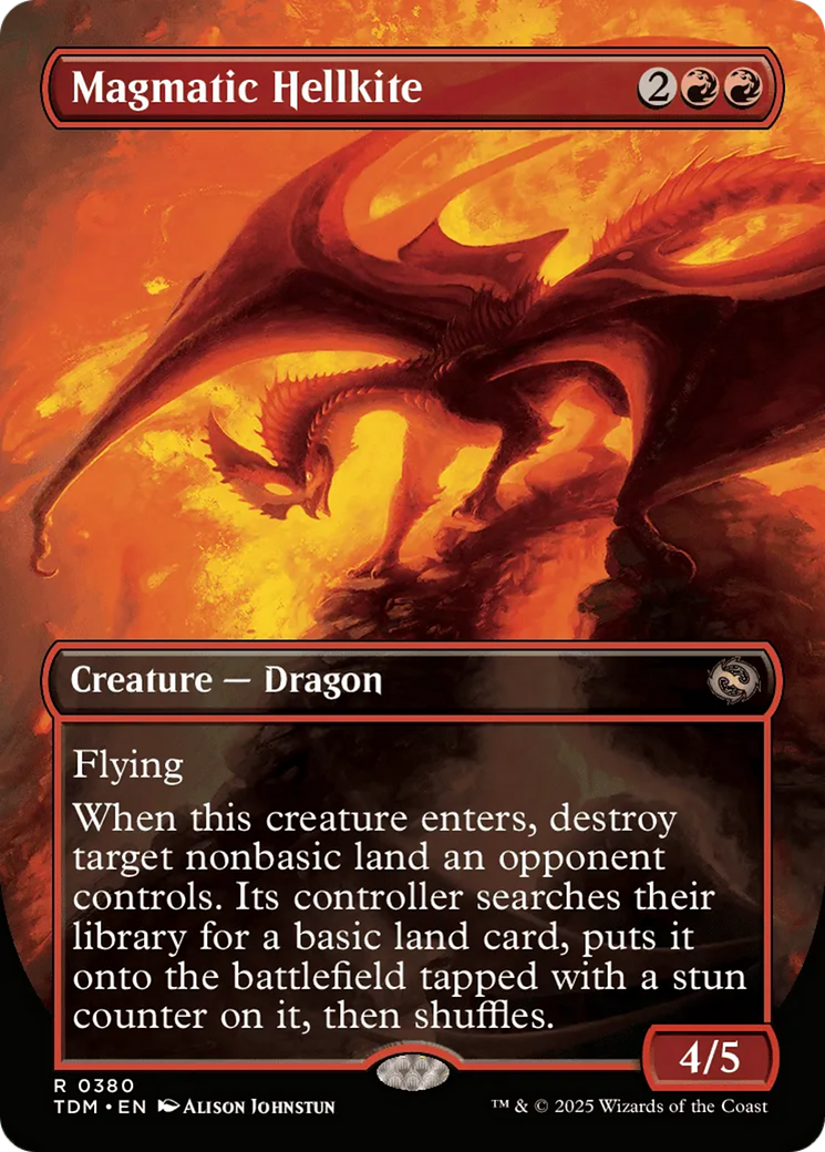 Magmatic Hellkite (Borderless) [Tarkir: Dragonstorm] Foil