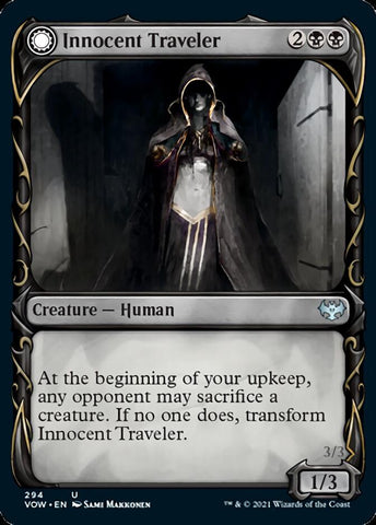 Innocent Traveler // Malicious Invader (Showcase Fang Frame) [Innistrad: Crimson Vow] Foil