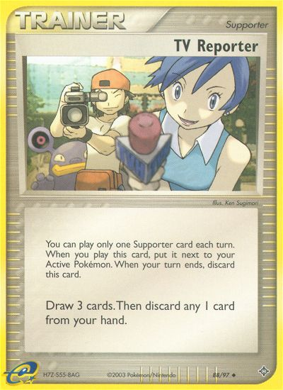 TV Reporter (88/97) [EX: Dragon] Reverse Holofoil