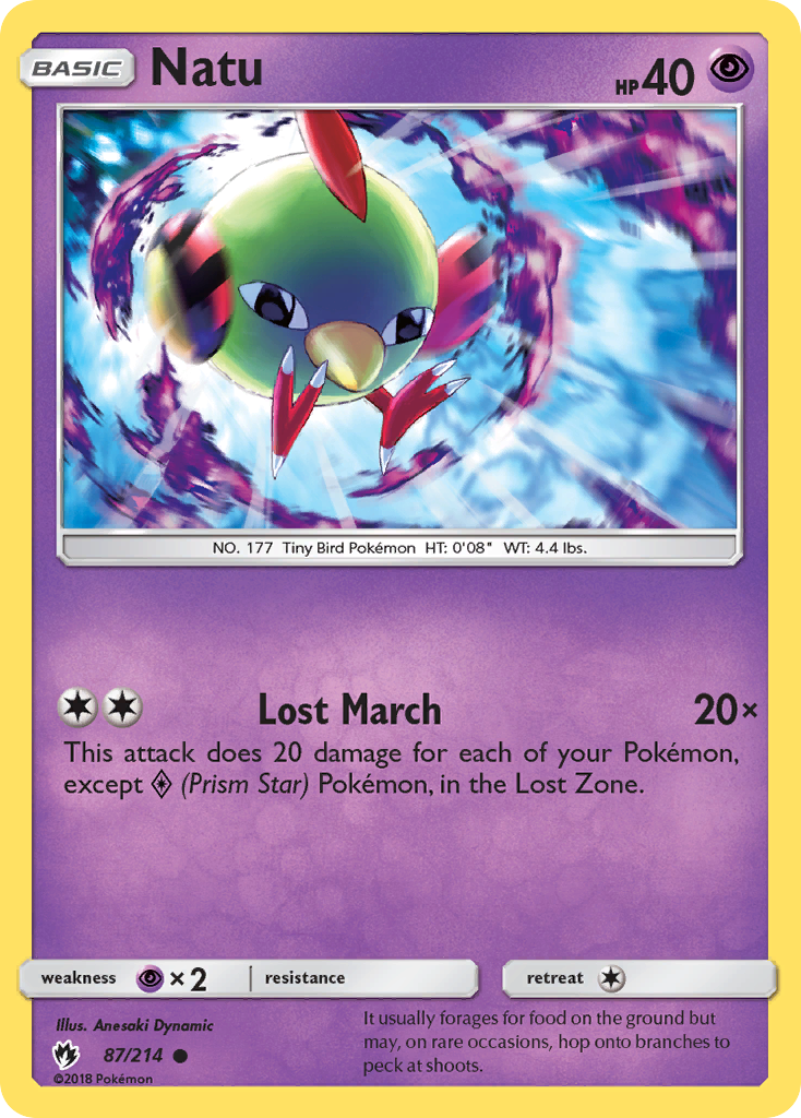 Natu (87/214) [Sun & Moon: Lost Thunder] Reverse Holofoil