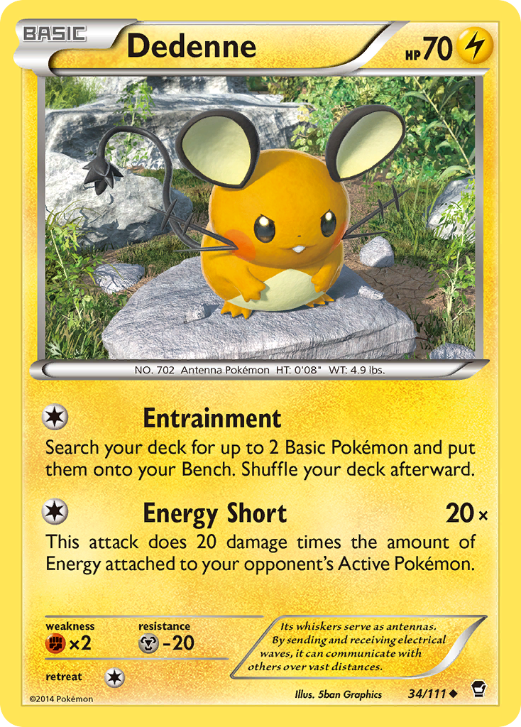Dedenne (34/111) [XY: Furious Fists] Reverse Holofoil