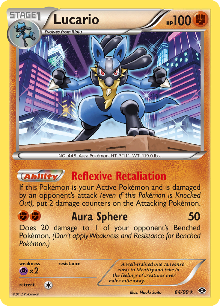 Lucario (64/99) [Black & White: Next Destinies] Reverse Holofoil