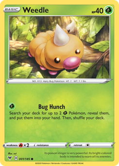 Weedle (001/185) [Sword & Shield: Vivid Voltage] Reverse Holofoil