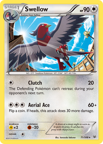 Swellow (71/108) [XY: Roaring Skies] Reverse Holofoil