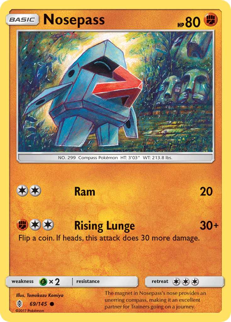 Nosepass (69/145) [Sun & Moon: Guardians Rising] Reverse Holofoil