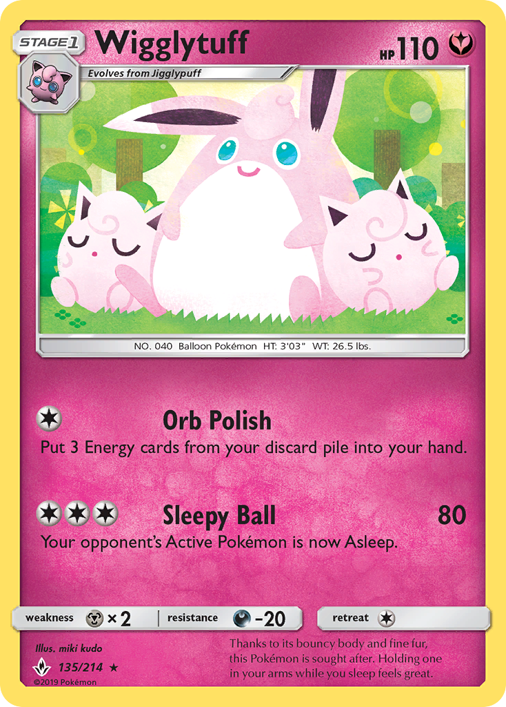 Wigglytuff (135/214) [Sun & Moon: Unbroken Bonds] Reverse Holofoil