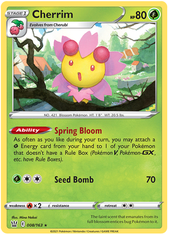 Cherrim (008/163) [Sword & Shield: Battle Styles] Reverse Holofoil