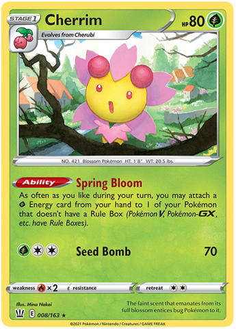 Cherrim (008/163) [Sword & Shield: Battle Styles] Reverse Holofoil