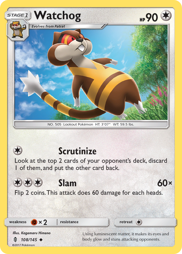 Watchog (108/145) [Sun & Moon: Guardians Rising] Reverse Holofoil