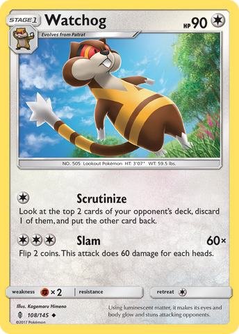 Watchog (108/145) [Sun & Moon: Guardians Rising] Reverse Holofoil