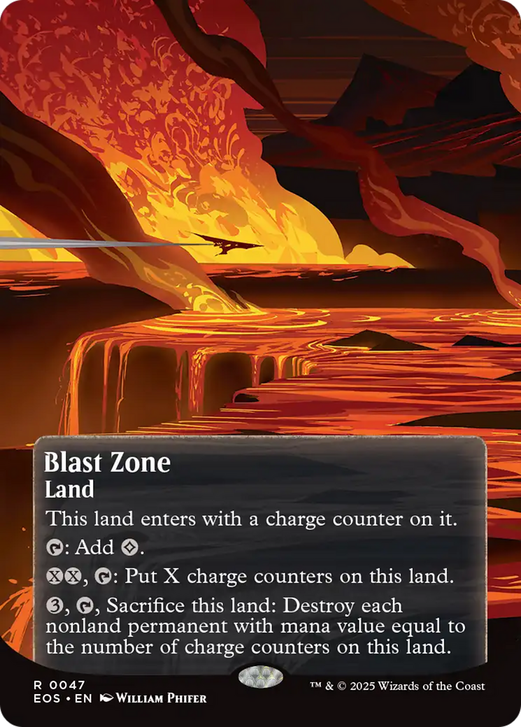 Blast Zone (0047) (Borderless) [Edge of Eternities: Stellar Sights] Foil