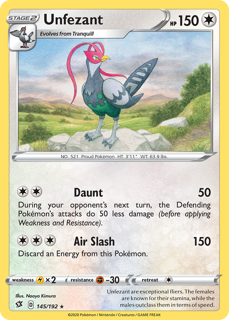 Unfezant (145/192) [Sword & Shield: Rebel Clash] Reverse Holofoil