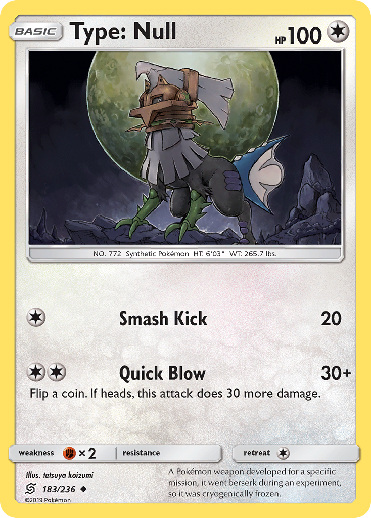Type: Null (183/236) [Sun & Moon: Unified Minds] Reverse Holofoil