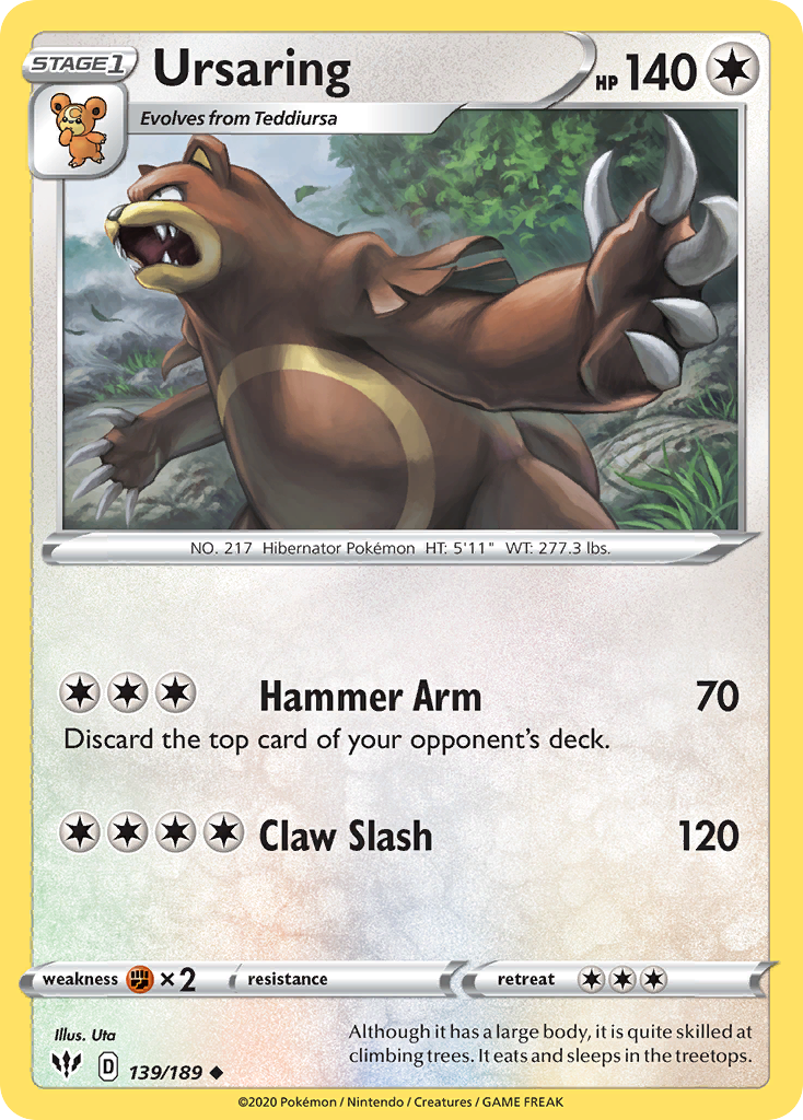 Ursaring (139/189) [Sword & Shield: Darkness Ablaze] Reverse Holofoil