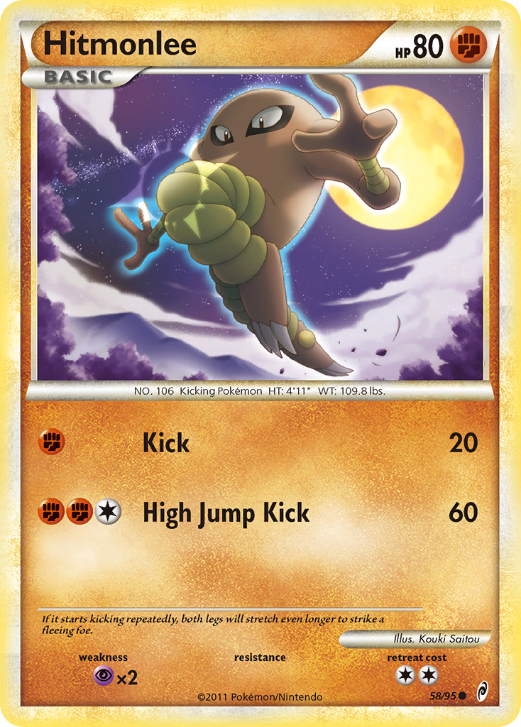 Hitmonlee (58/95) [HeartGold & SoulSilver: Call of Legends] Reverse Holofoil