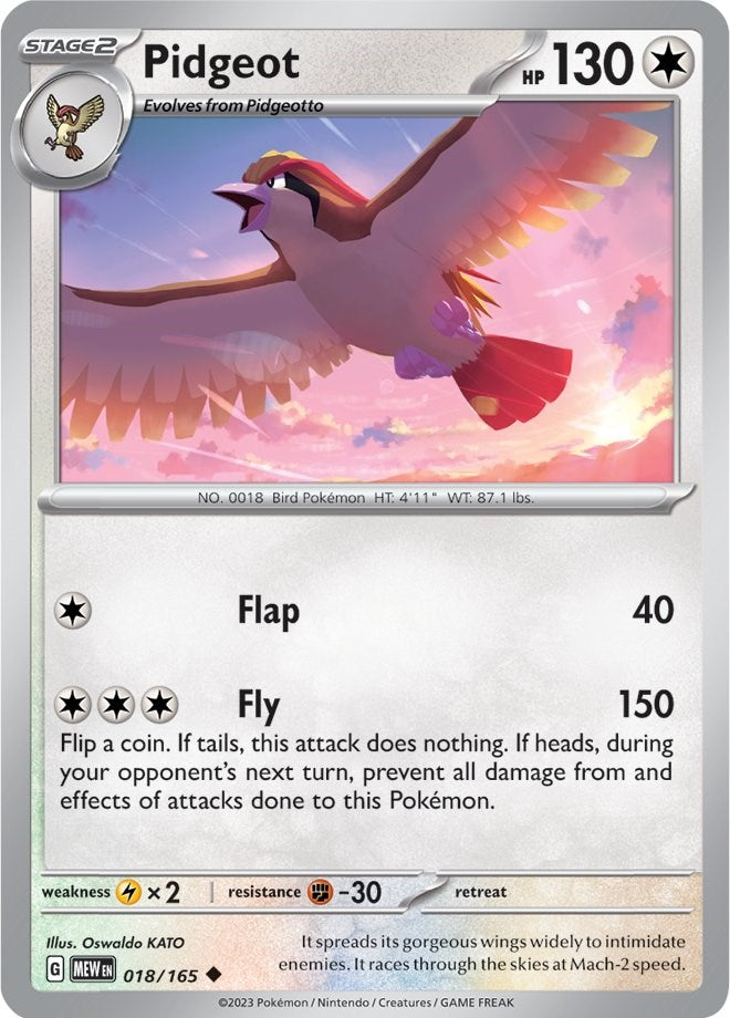 Pidgeot (018/165) [Scarlet & Violet 151] Reverse Holofoil