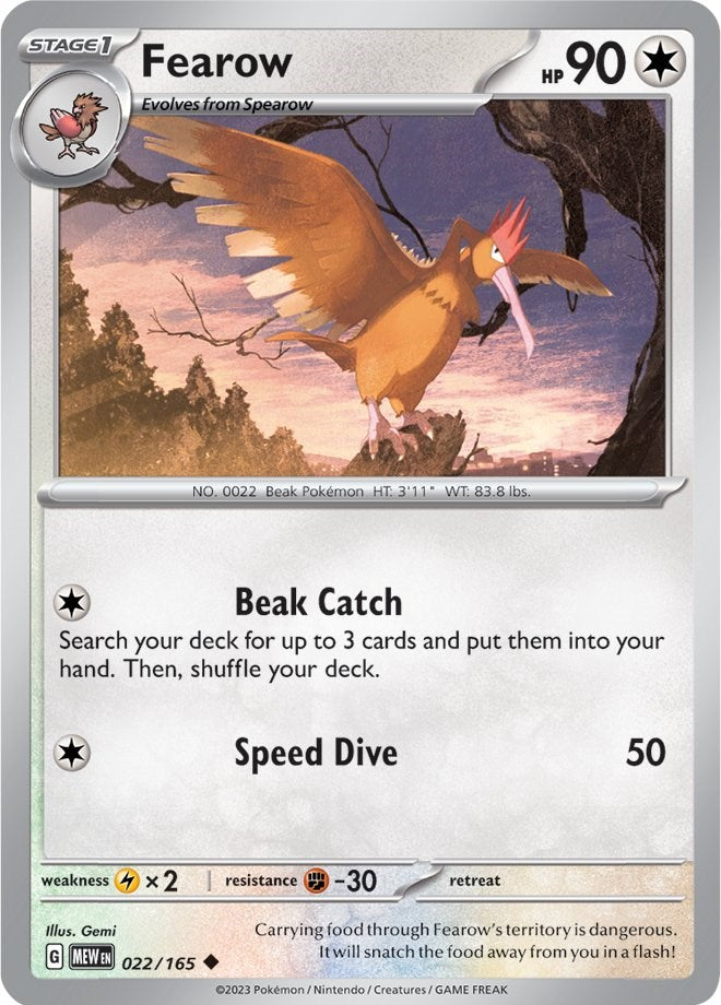 Fearow (022/165) [Scarlet & Violet 151] Reverse Holofoil