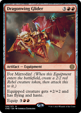 Dragonwing Glider (Promo Pack) [Phyrexia: All Will Be One Promos] Foil