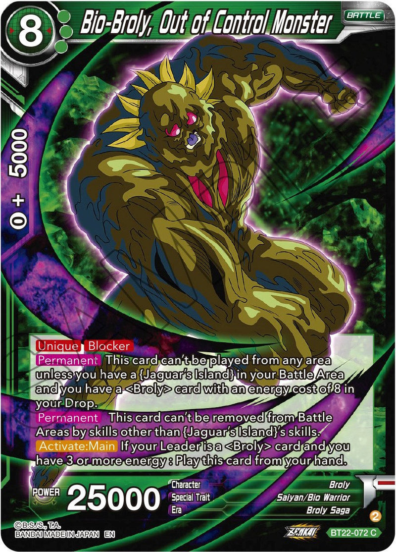 Bio-Broly, Out of Control Monster (BT22-072) [Critical Blow] Parallel Foil