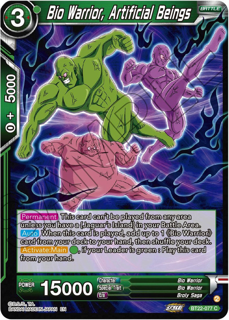 Bio Warrior, Artificial Beings (BT22-077) [Critical Blow] Parallel Foil