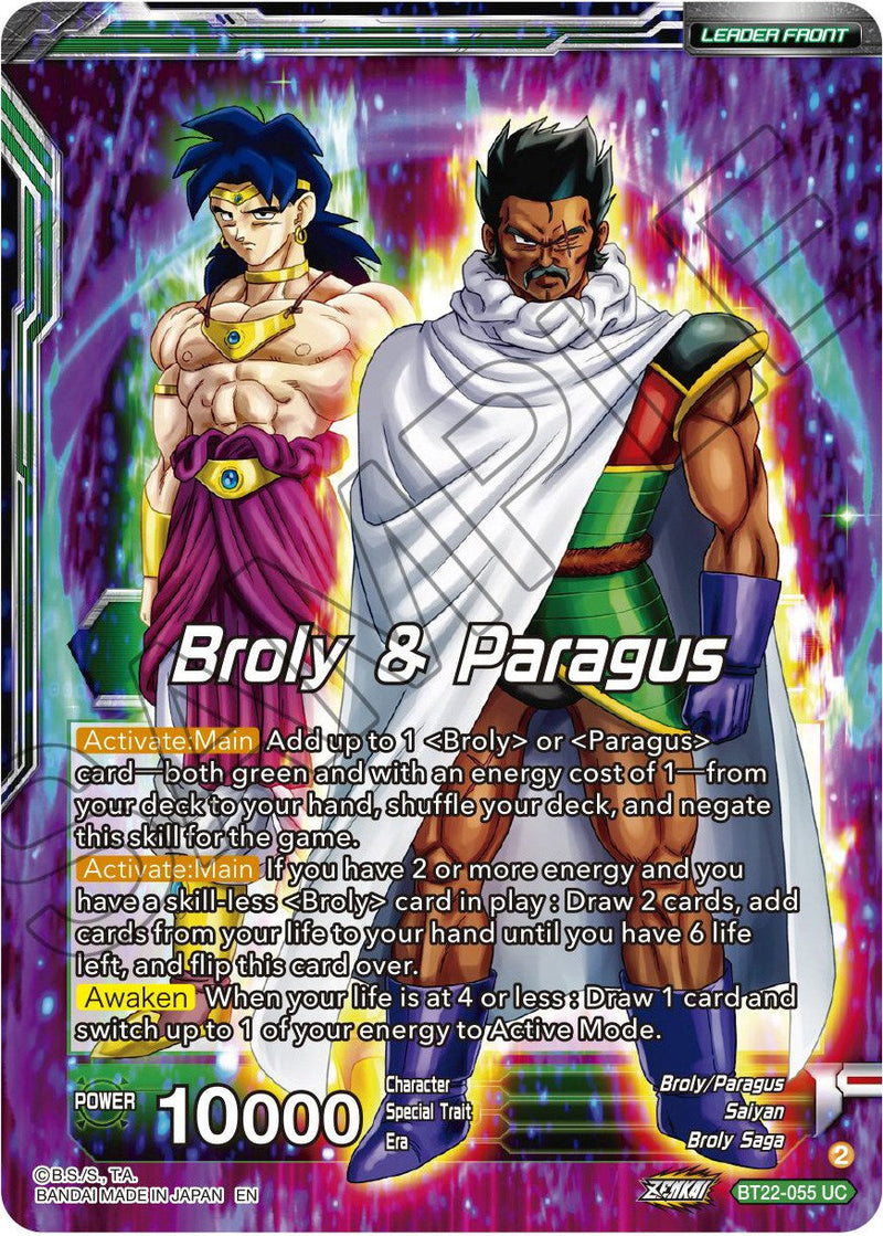 Broly & Paragus // SS Broly, Devil of Destruction (BT22-055) [Critical Blow] Parallel Foil
