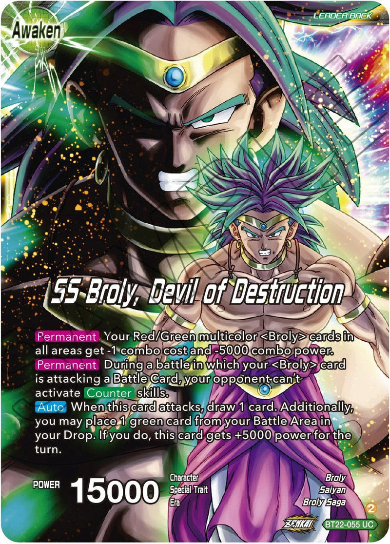 Broly & Paragus // SS Broly, Devil of Destruction (BT22-055) [Critical Blow] Parallel Foil