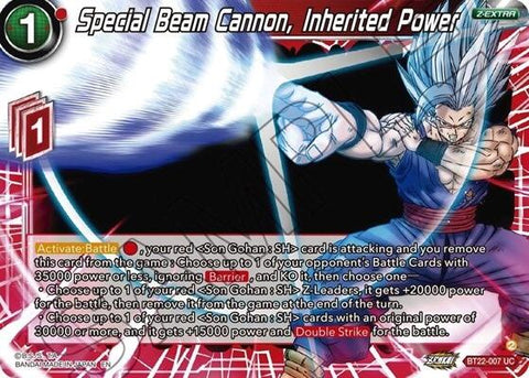 Special Beam Cannon, Inherited Power (BT22-007) [Critical Blow] Parallel Foil