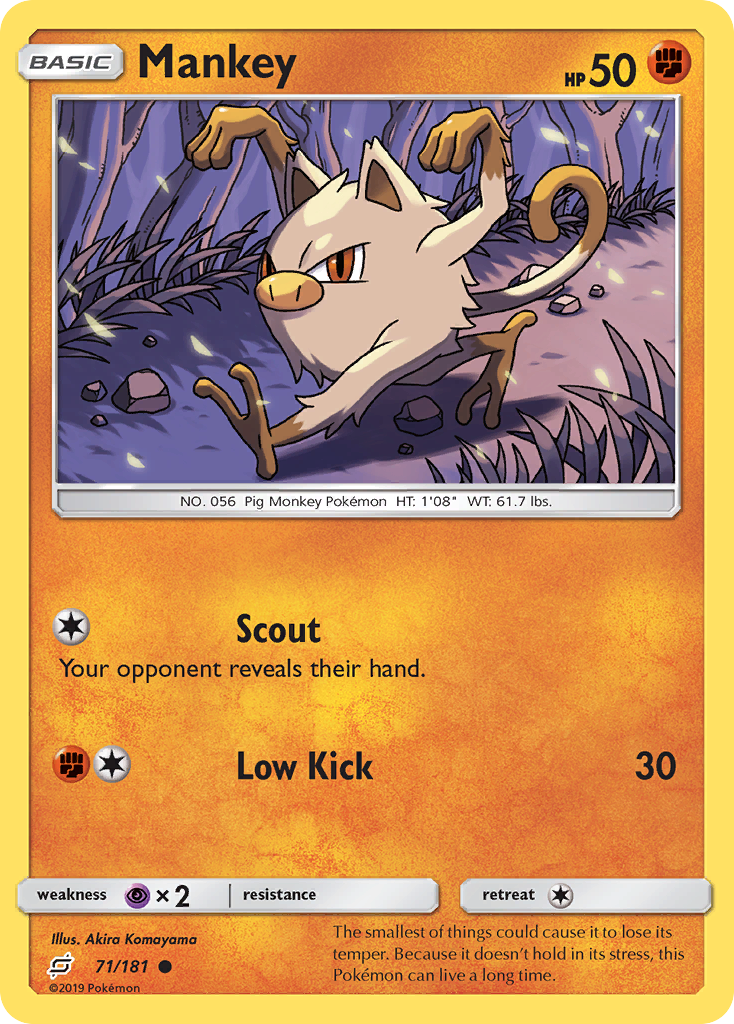Mankey (71/181) [Sun & Moon: Team Up] Reverse Holofoil