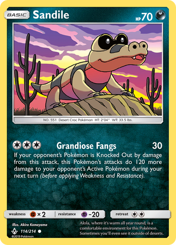 Sandile (114/214) [Sun & Moon: Unbroken Bonds] Reverse Holofoil